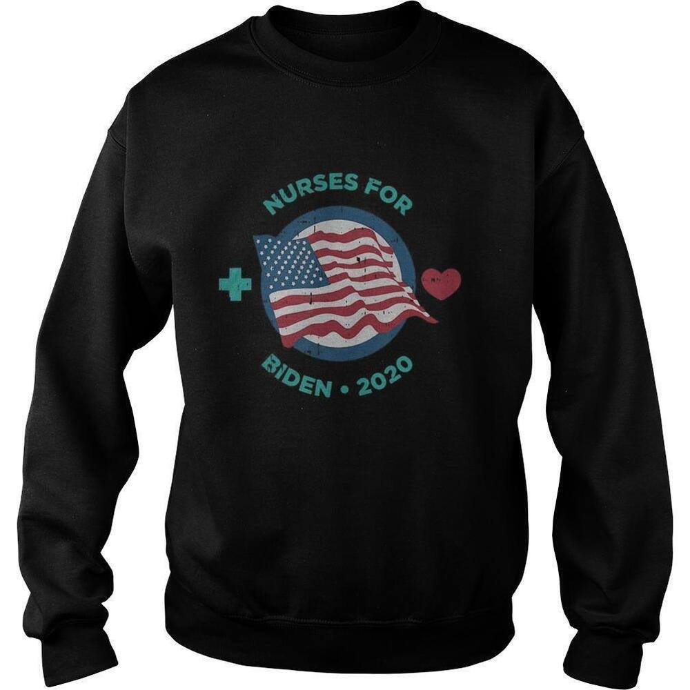 Nurses For Joe Biden Heart American Flag Independence Day Sweatshirt